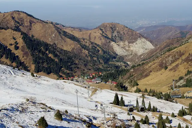 Шымбұлақ: шымбұлақ аңғарынан Алматыға қарай көрініс